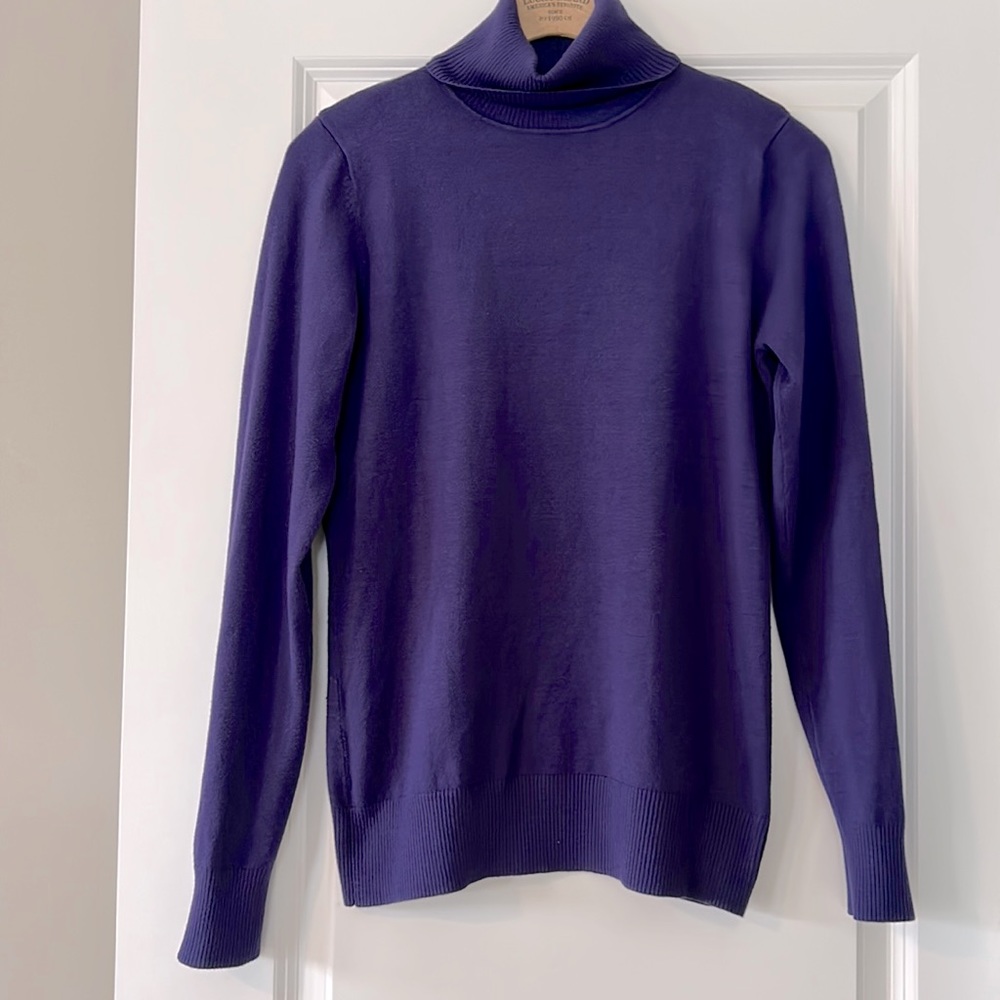 Philosophy Purple Rayon Blend Turtleneck Sweater Machine Wash w MEASUREMENTS Lg